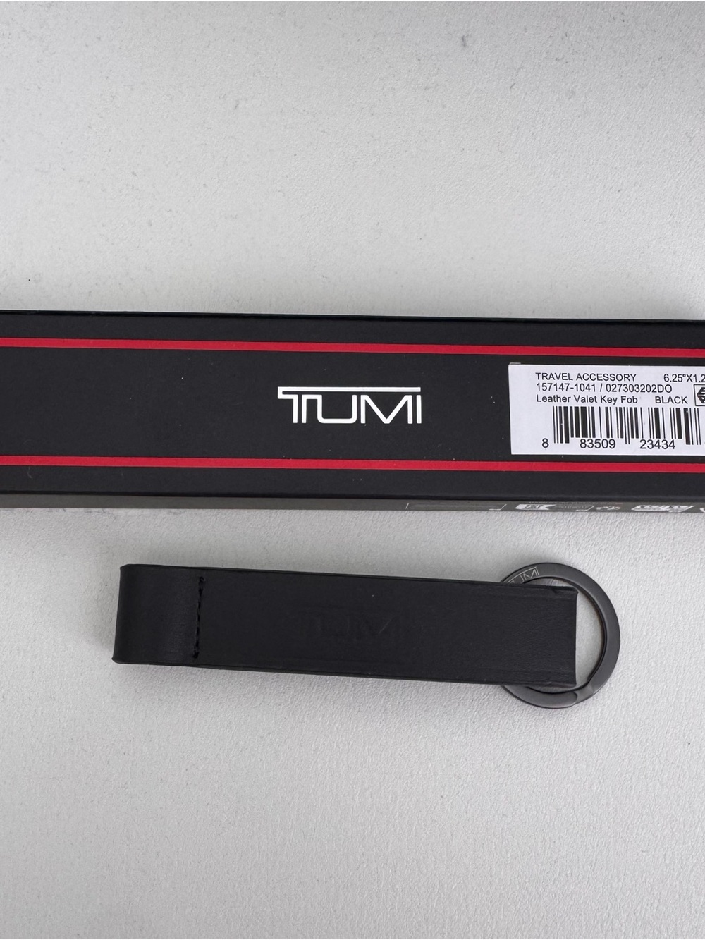 Tumi Black Leather Valet Key Fob